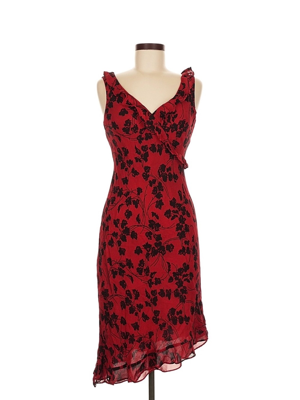Donna Ricco Red Cocktail Floral Print Dress